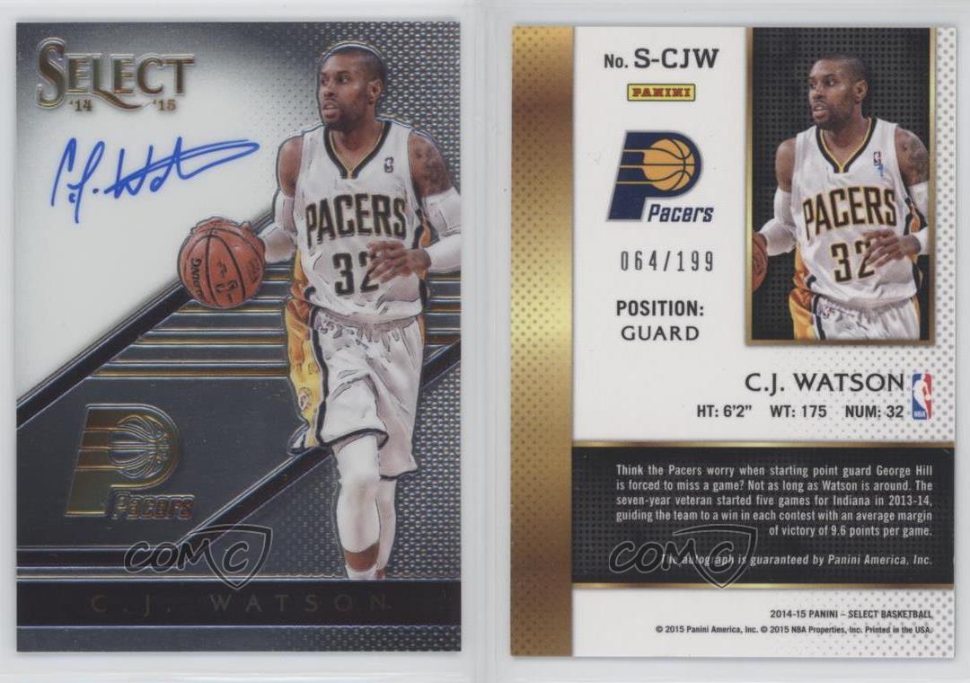 2014-15 Panini Select Signatures /199 CJ Watson #S-CJW Auto