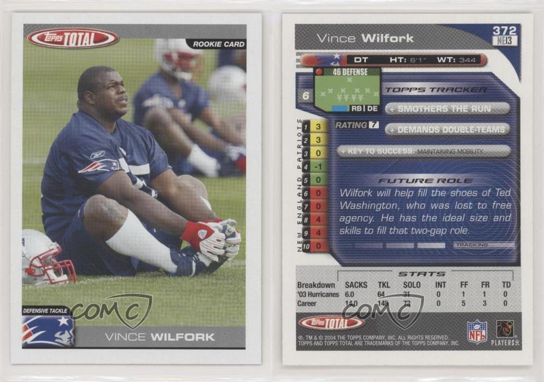 Vince Wilfork 2004 Topps #372 Rookie Card