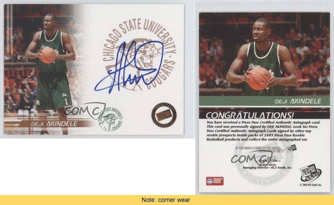 2005-06 Press Pass Auto Bronze Deji Akindele Rookie Auto RC