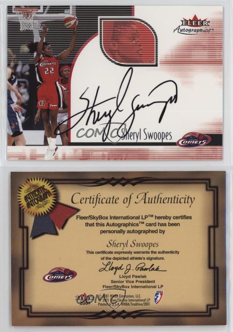 2001 Fleer Ultra WNBA Autographics Sheryl Swoopes Auto HOF - Picture 4 of 4