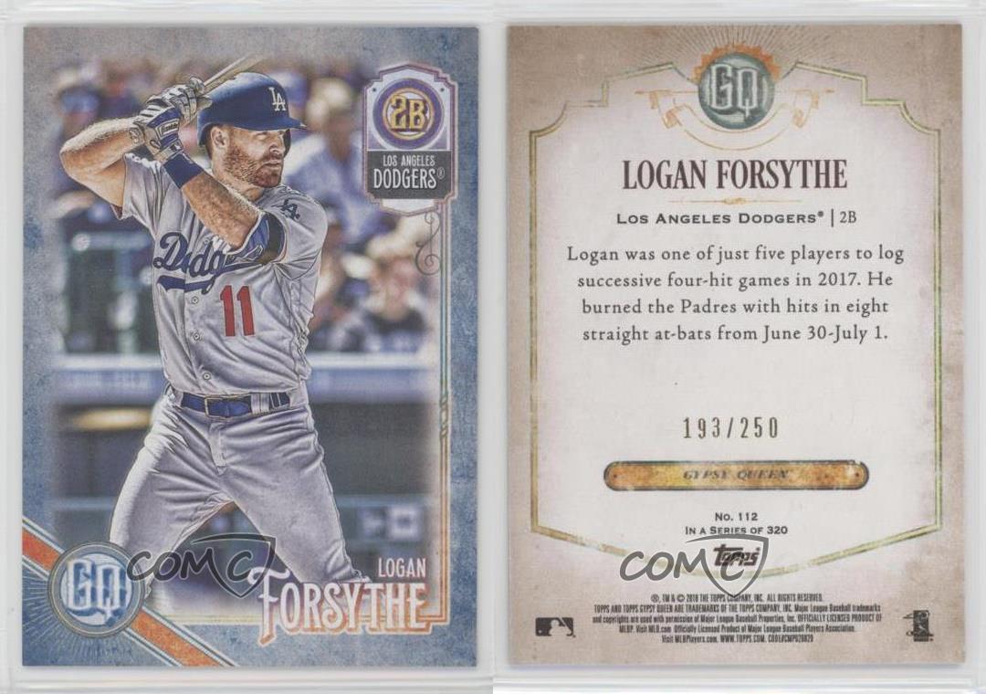 2018 Topps Gypsy Queen Indigo /250 Logan achats Forsythe #112