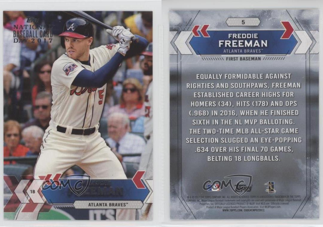 FREDDIE FREEMAN 2017 TOPPS JERSEY BRAVES K0