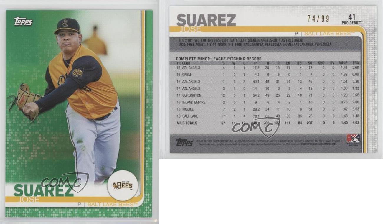  2019 Topps Pro Debut #41 Jose Suarez Salt Lake Bees