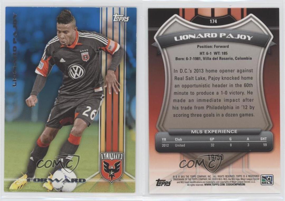 2013 Topps MLS Blue /50 Lionard Pajoy #174 Rookie RC