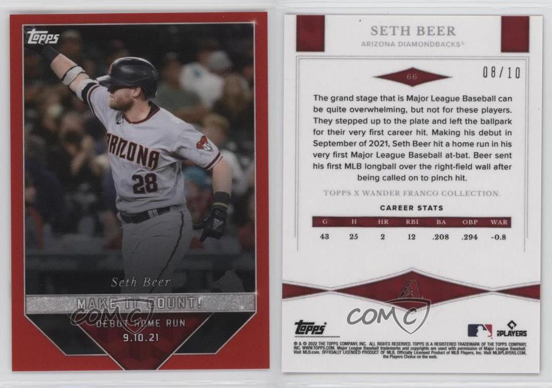 Topps 2024 X Wander Franco 2022 faites-le compter ! Red /10 Seth Beer #66 Rookie RC