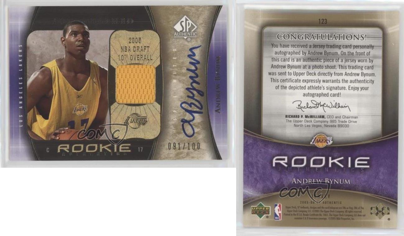 Lot Detail - 2005-06 Andrew Bynum Game Worn Los Angeles Lakers Jersey  (Rookie Season!)