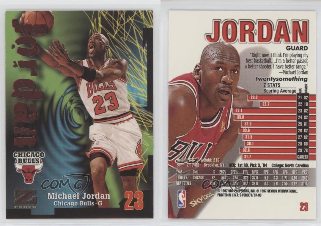1997-98 Skybox Z-Force Michael Jordan #23 HOF - Picture 5 of 7