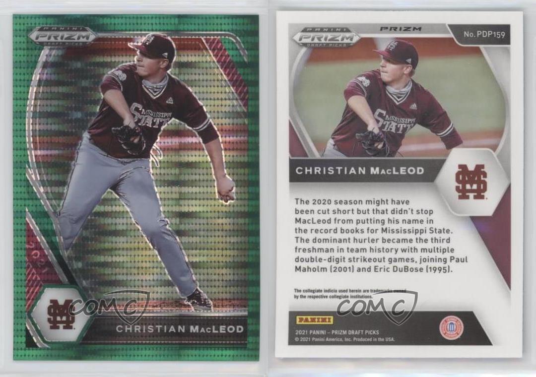 2021 Panini Prizm Draft Picks Green Pulsar Prizm Christian Macleod #PDP159 - Picture 3 of 4