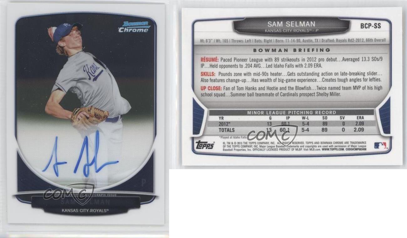 2013 Bowman Chrome Prospects Auto Sam Selman #BCP-SS Auto