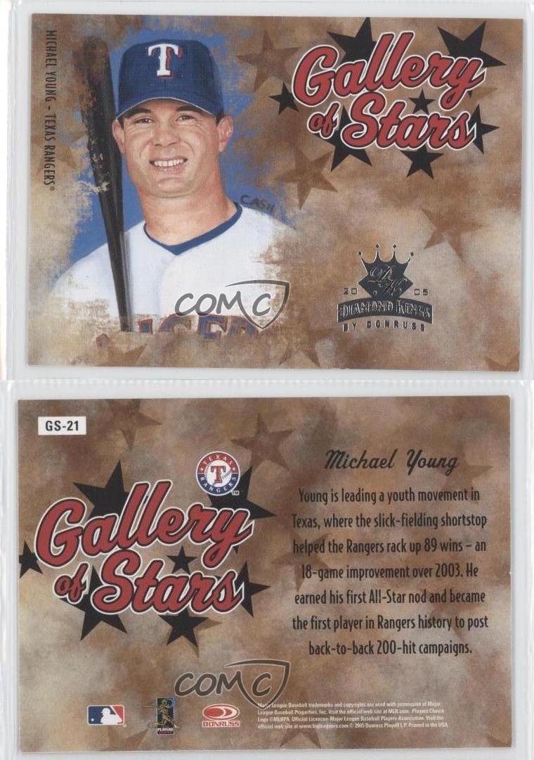 Michael Young baseball card (Texas Rangers All Star) 2005 Donruss #GS21  Diamond Kings Gallery of Stars at 's Sports Collectibles Store