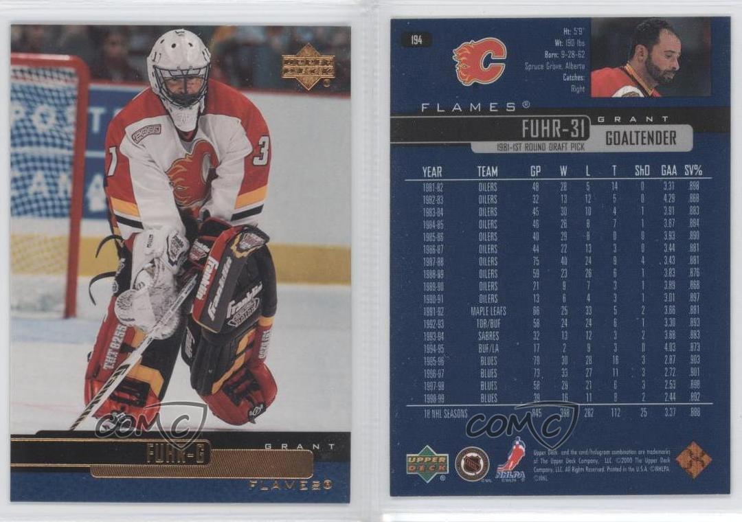 199900 Upper Deck 194 Grant Fuhr Calgary Flames Hockey Card eBay