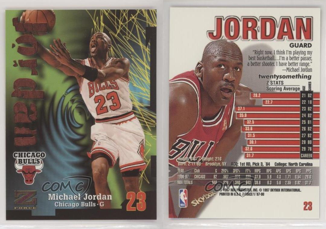 1997-98 Skybox Z-Force Michael Jordan #23 HOF - Picture 7 of 7