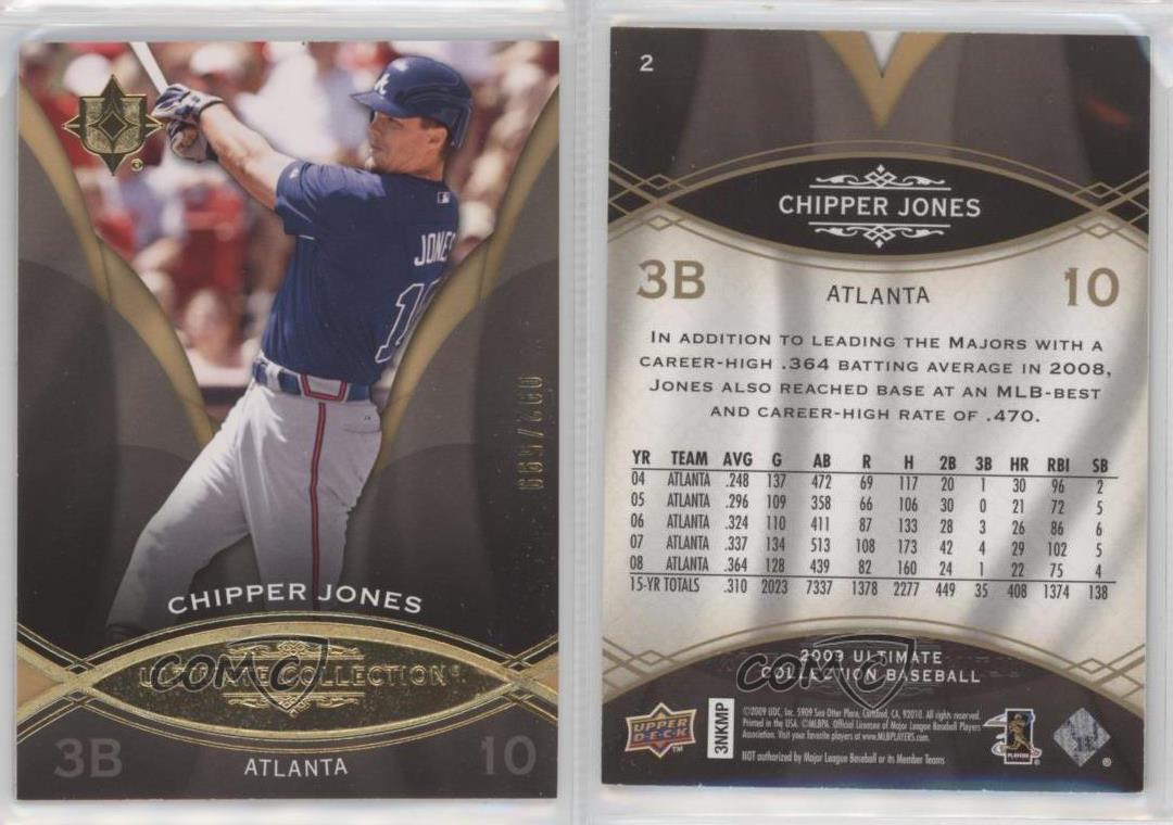 2009 Upper Deck Ultimate Collection /599 Chipper Jones #2 HOF