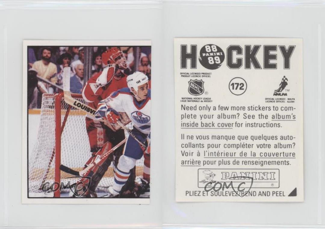 1988-89 Panini Album Stickers Edmonton Oilers Detroit Red Wings Overpowered  #172 | eBay