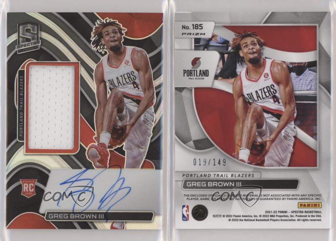 グレッグ・ブラウンⅢ 2021-22 10枚限定ルーキー直書きサインカード 2021-22 Onyx Authenticated Vintage GREG BROWN III RC Rookie
