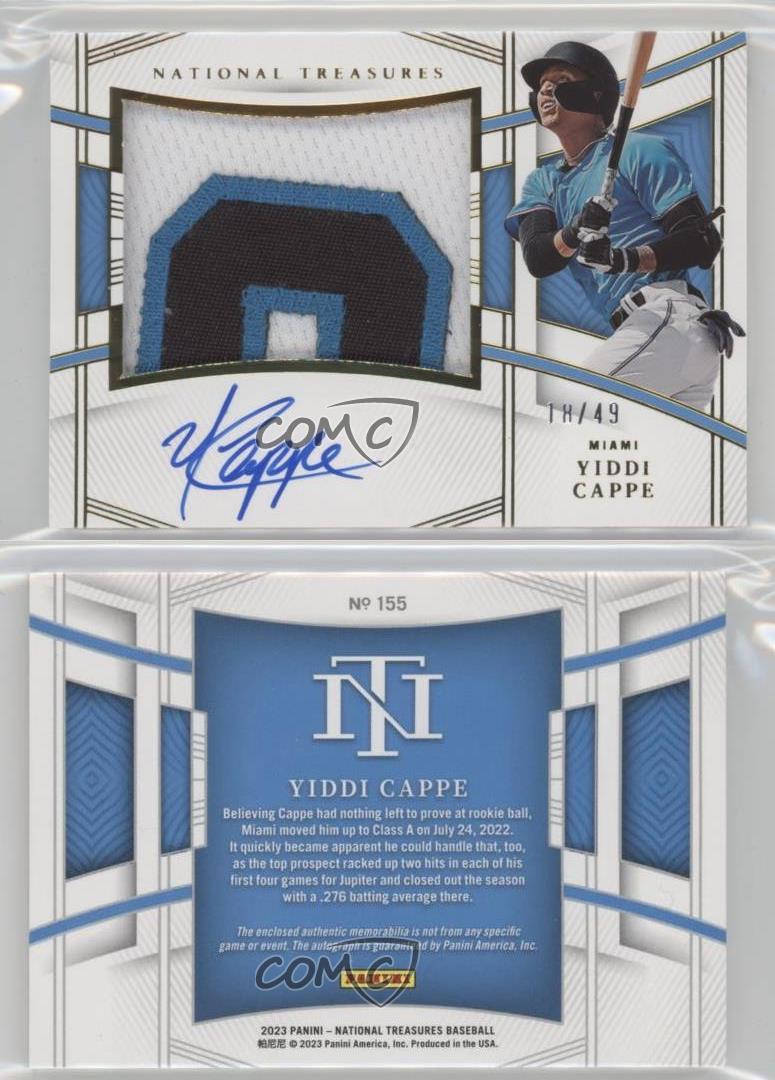 2023 Panini National Treasures Rookie Material Signatures /99 Yiddi Cappe Auto - Picture 4 of 4