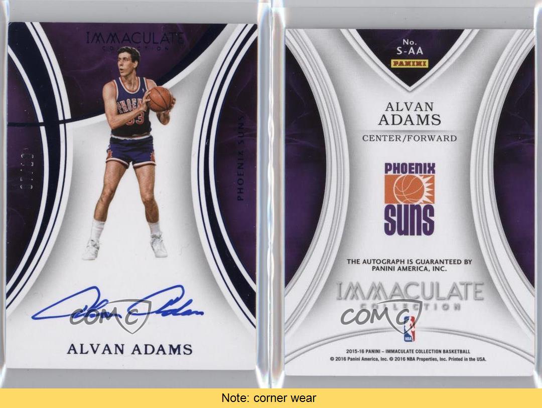 2015-16 Panini Immaculate Signatures Blue /10 Alvan Adams #S-AA Auto - Picture 3 of 3