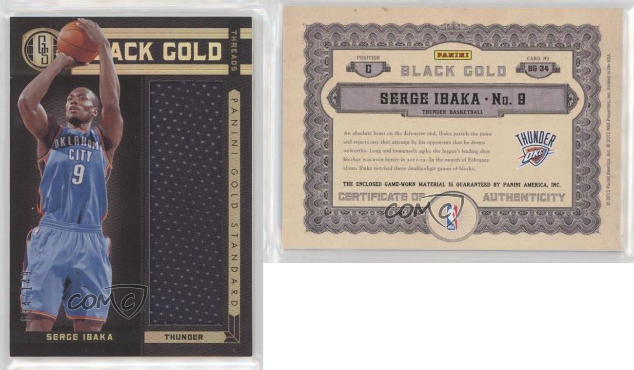 2011-12 Panini Gold Standard Black Gold Threads /149 Serge Ibaka #BG-34 - Picture 3 of 4