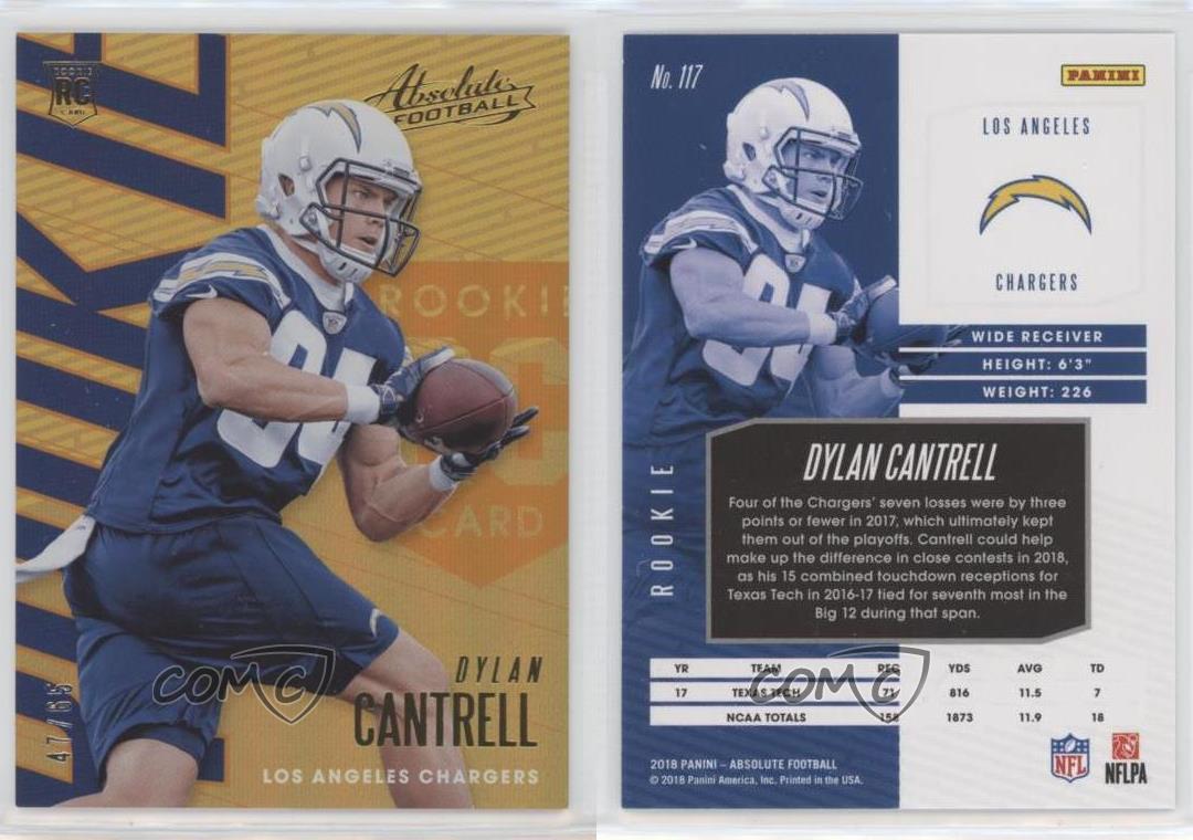 2018 Panini Absolute Rookie Spectrum Orange /65 vente en gros Dylan Cantrell #117 Rookie RC