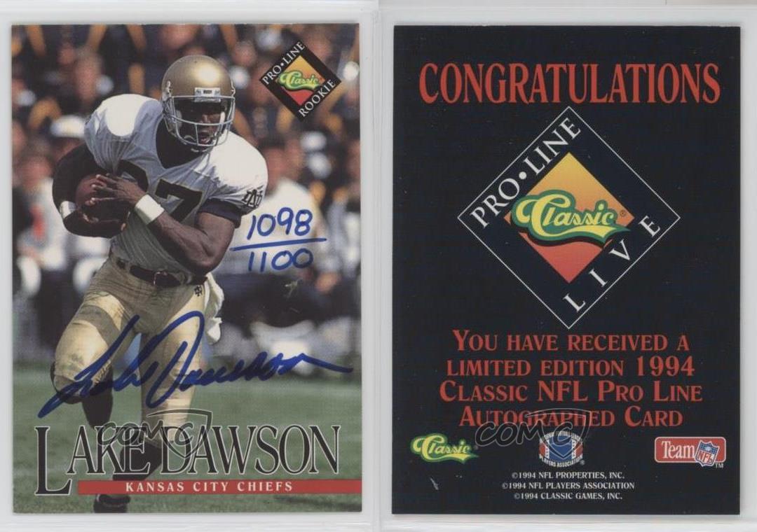 1994 Classic Pro Line Live Auto /1100 Lake Dawson Rookie Auto RC