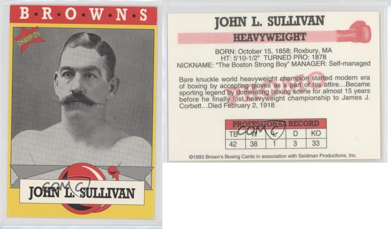1993 Brown's Boxing Cards John L Sullivan - Picture 3 of 3