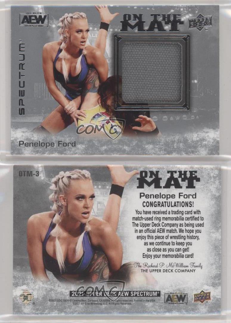 2021 Upper Deck AEW Spectrum On the Mat Relics Penelope Ford #OTM-3 Rookie RC