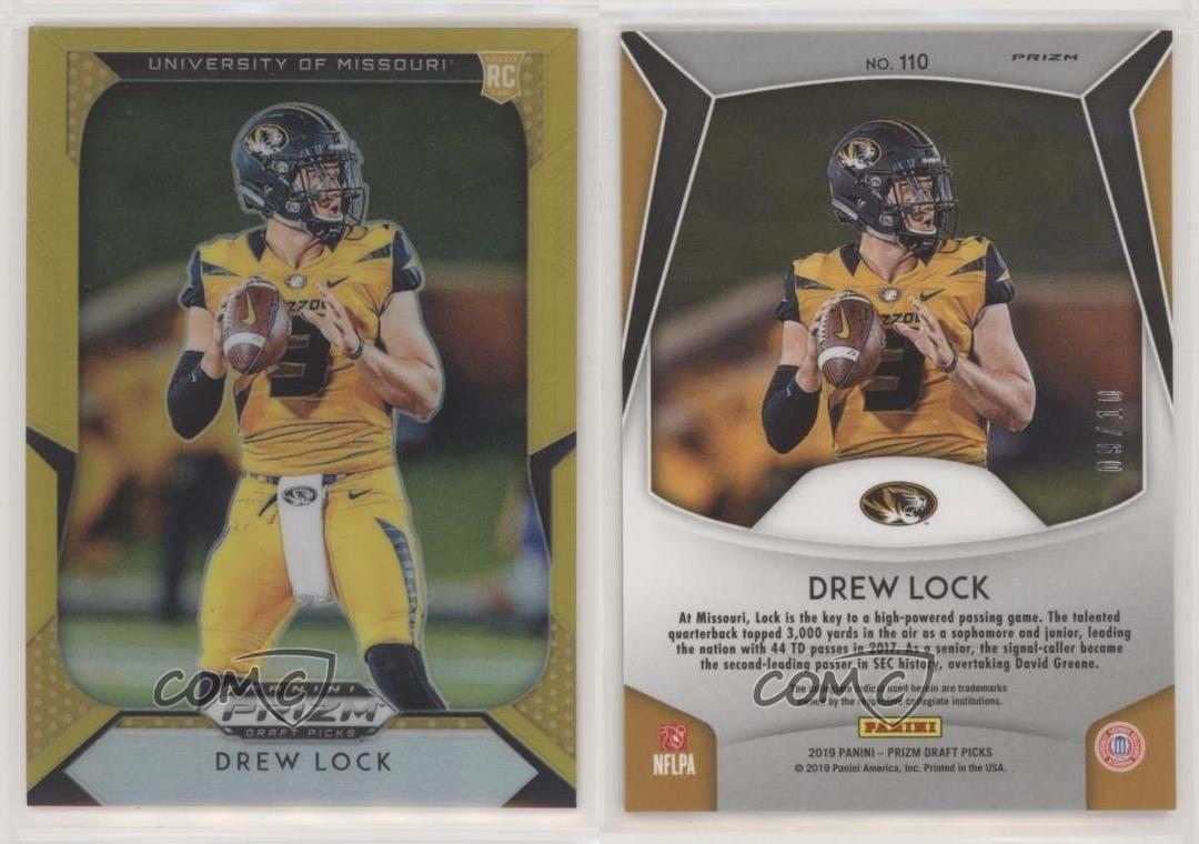 2019 Panini Prizm Draft Picks Drew Lock Rookie Rc Autograph #110 Football  Card