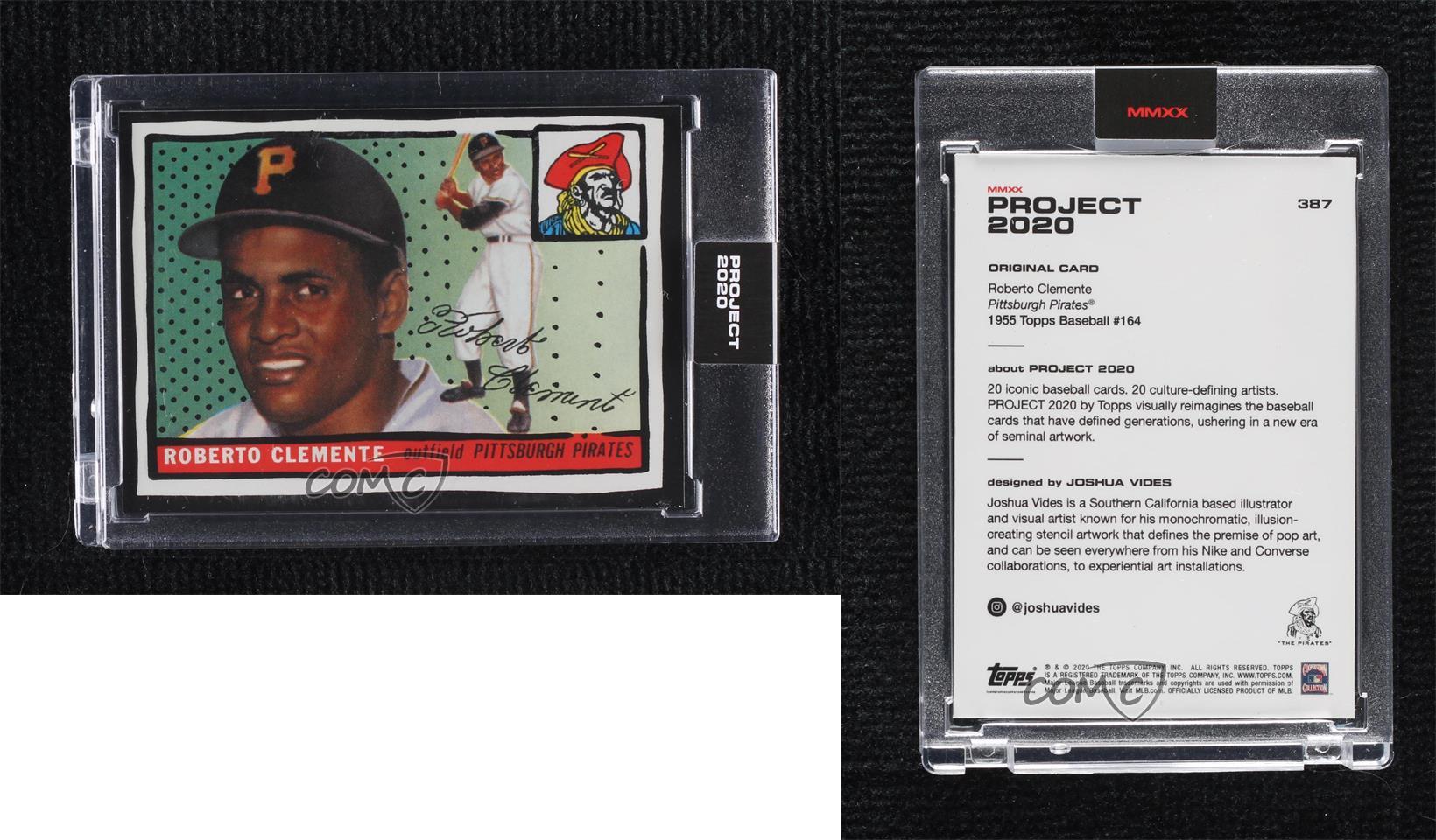2020 Topps Project 2020 1955 Topps /2606 Roberto Clemente Joshua Vides #387 HOF - Picture 4 of 5