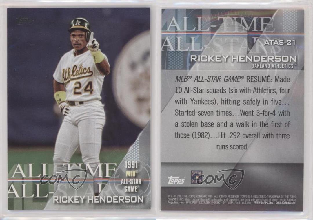 Rickey Henderson 2017 Topps All-Time All Star #ATAS-21 Oakland Athletics  Baseball Card