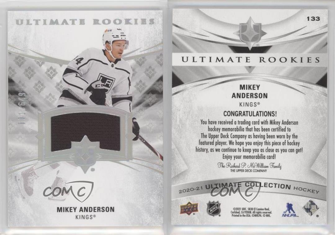 2020 Ultimate Collection Rookies Jersey Relics Tier 1 Mikey Anderson Rookie RC