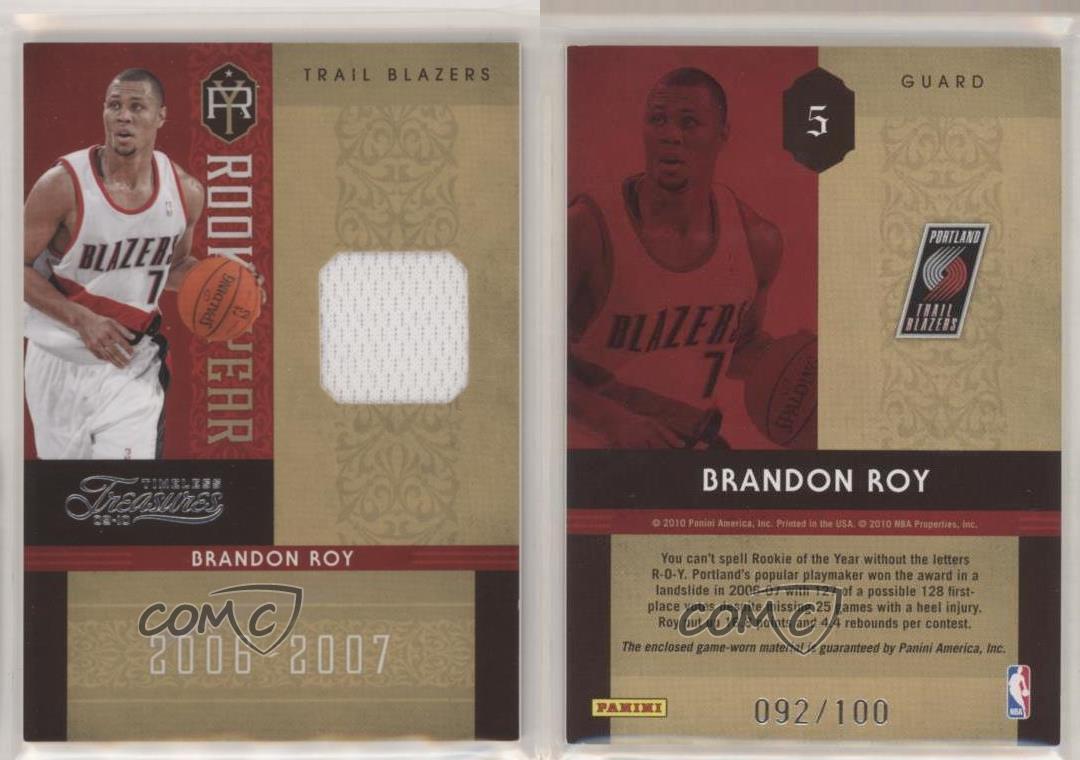 2009-10 Timeless Treasures Rookie Year Materials /100 Brandon Roy #5