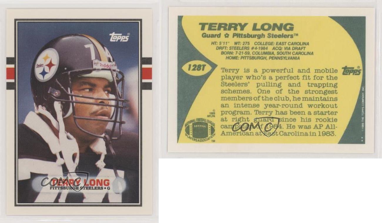 1989 TOPPS TRADED. TERRY LONG ROOKIE . PITTSBURGH STEELERS #128T