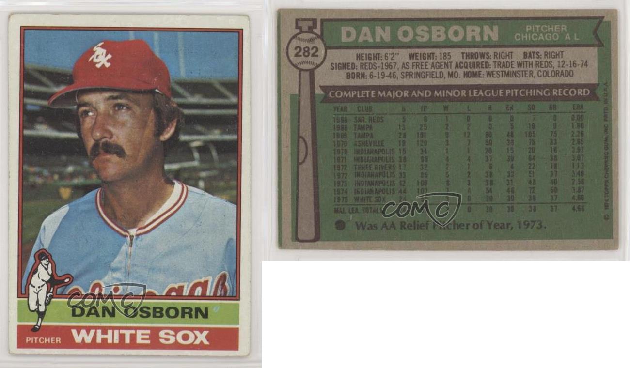 1976 Topps Dan Osborn Rookie . Chicago White Sox #282