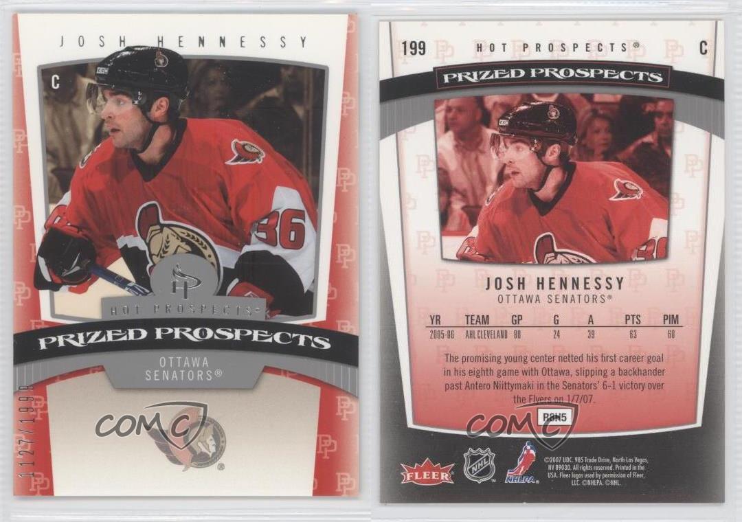 2006-07 Fleer Hot Prospects /1999 Josh Hennessy #199 Rookie liquidation RC