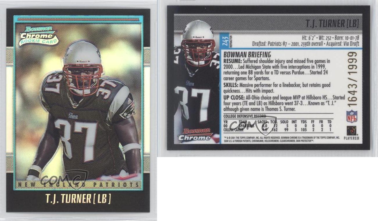 2001 Bowman Chrome - Rookie Refractor T.J. Turner #243 /1999