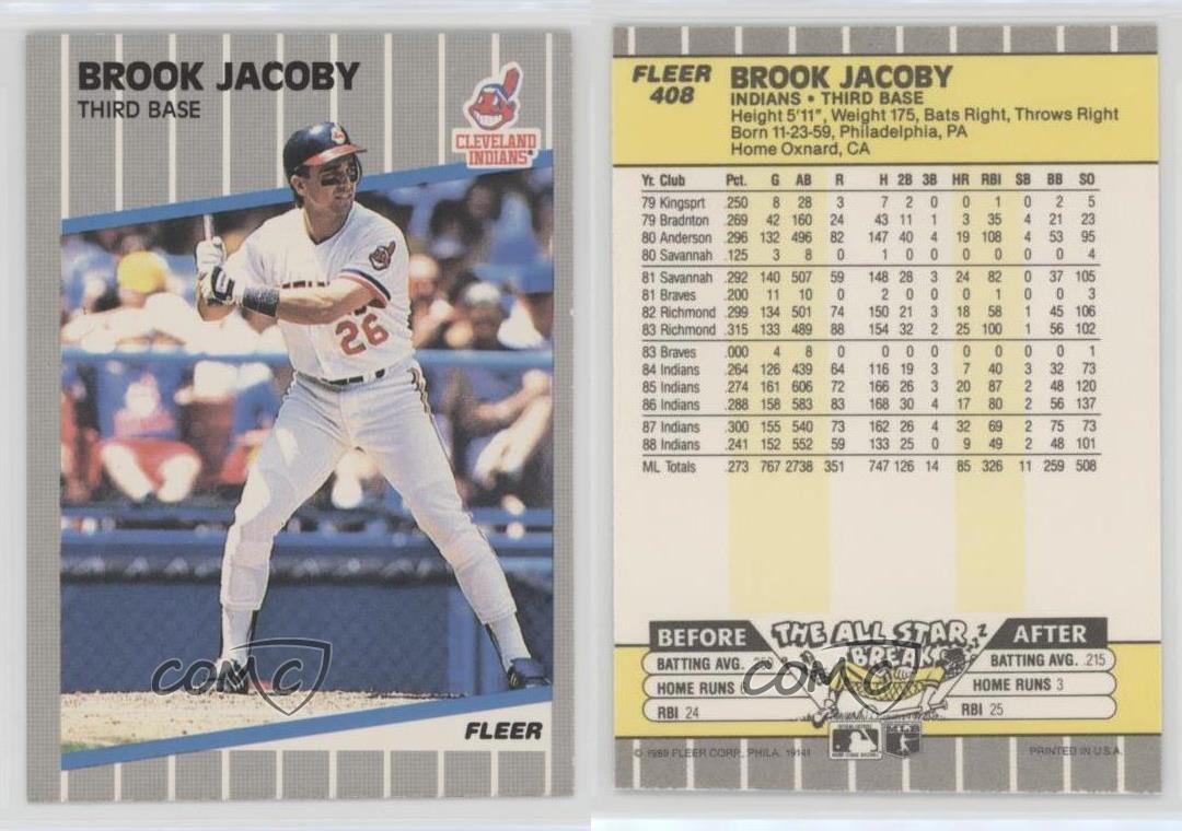 1989 Fleer Brook Jacoby #408