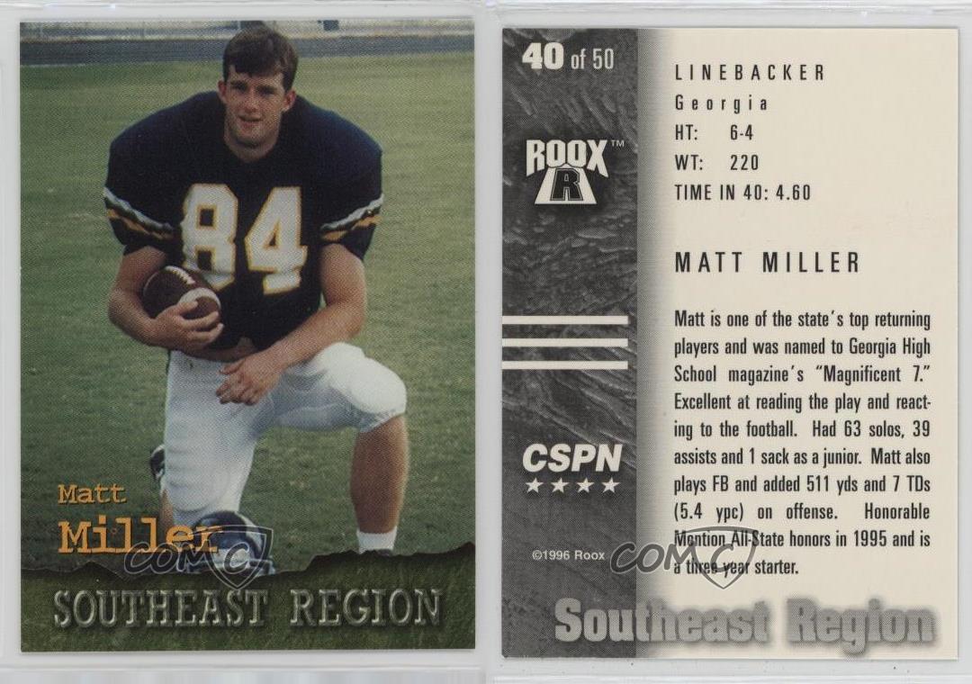 1996 Roox Southeast Region High School Football Matt Miller #40