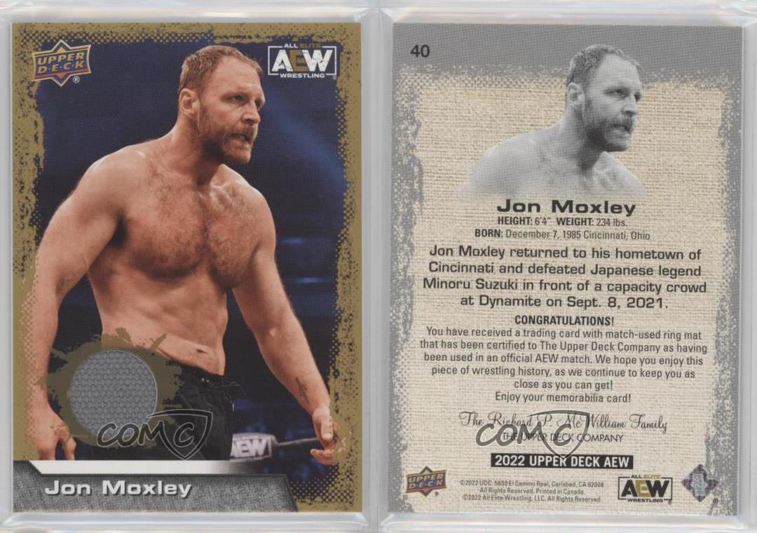 2022 Upper Deck AEW All Elite Wrestling Gold Mat Relics Jon Moxley #40