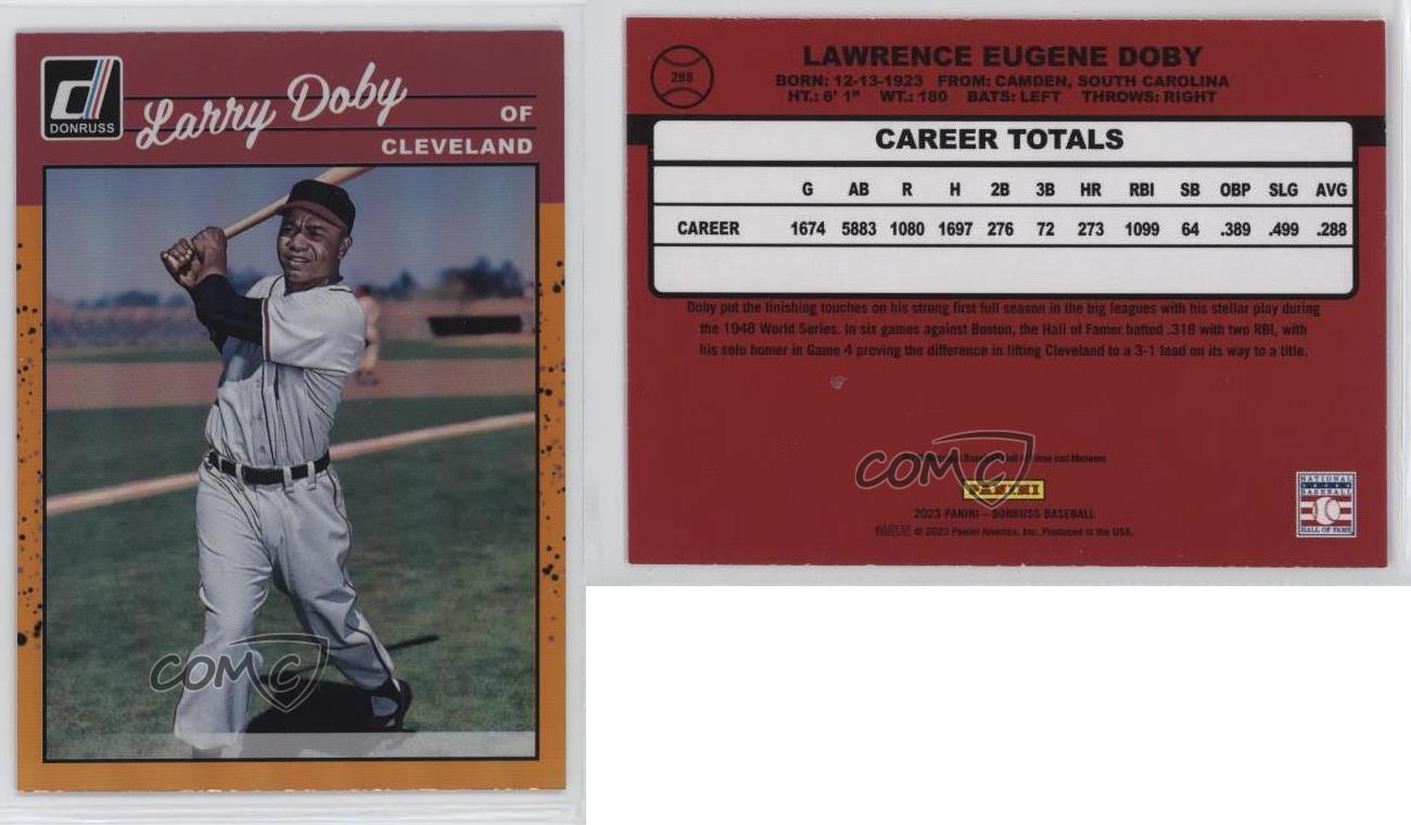 2023 Panini Donruss Retro 1990 Holo Orange Larry Doby #288 HOF - Bild 4 von 4