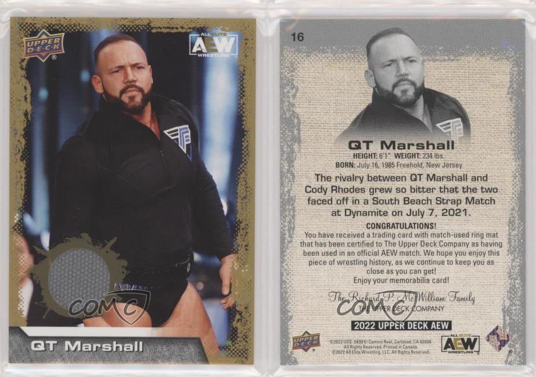 2022 Upper Deck AEW All Elite Wrestling Gold Mat Relics QT Marshall #16