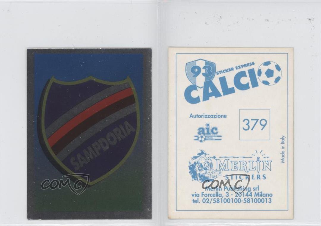 1993 Merlin Calcio Sticker Express Sampdoria #379 | eBay
