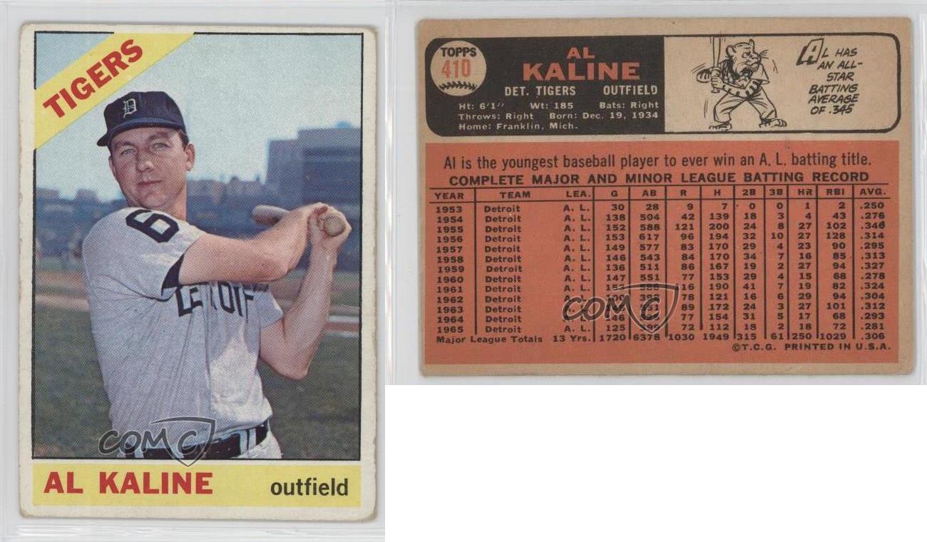 1966 Topps 410 Al Kaline Detroit Tigers Baseball Card eBay