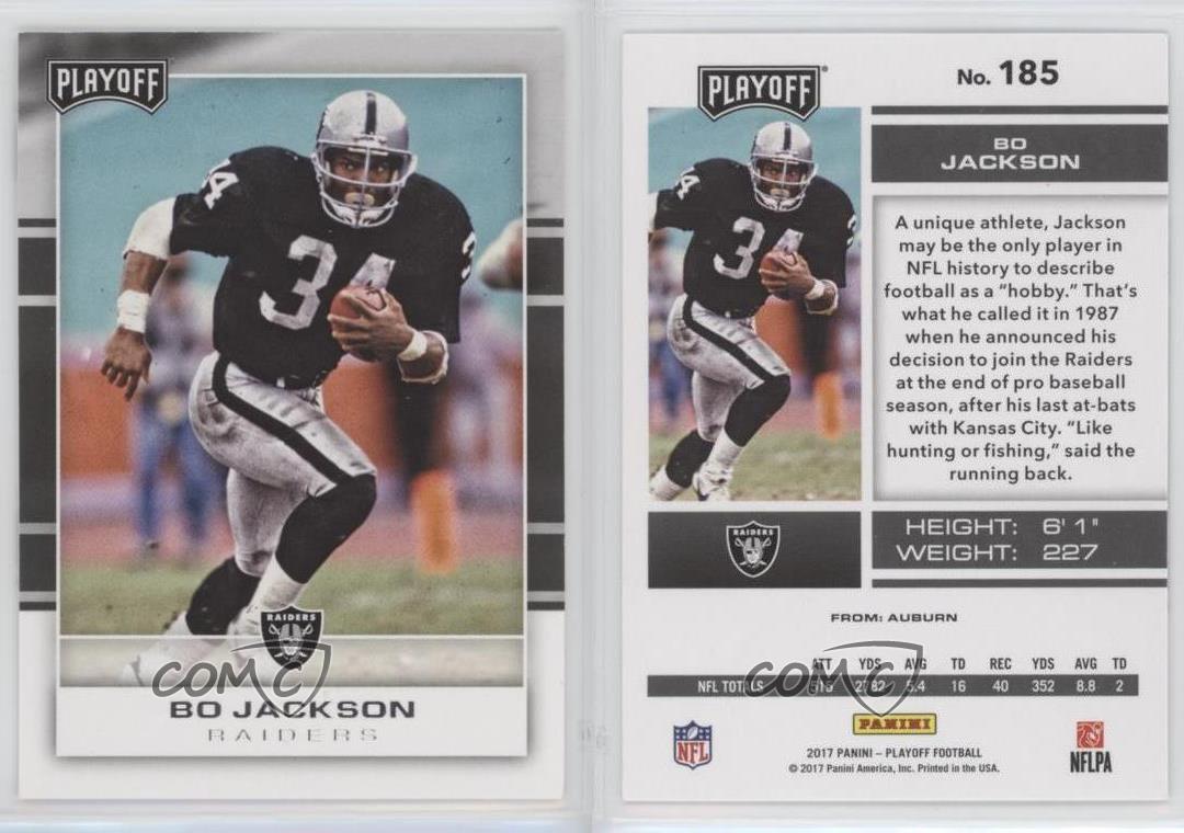 2017 Panini Playoff #185 Bo Jackson Los Angeles Raiders Football Card | eBay