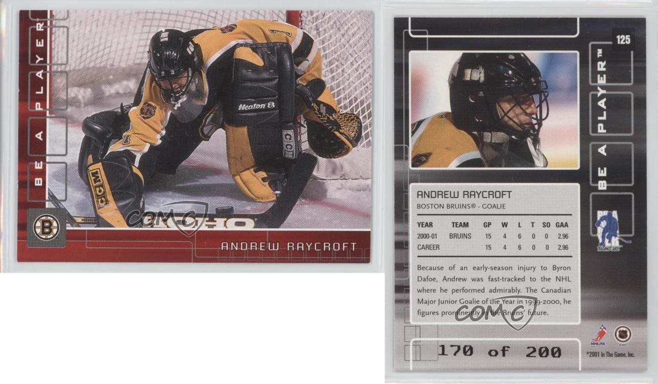 2001-02 BAP memorabilia #125 Andrew Raycroft-Boston Bruins 