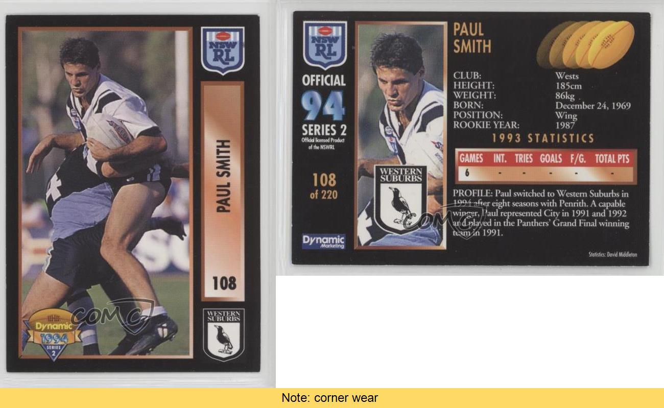 1994 Dynamic Marketing New South Wales Rugby Paul Smith #108 | eBay