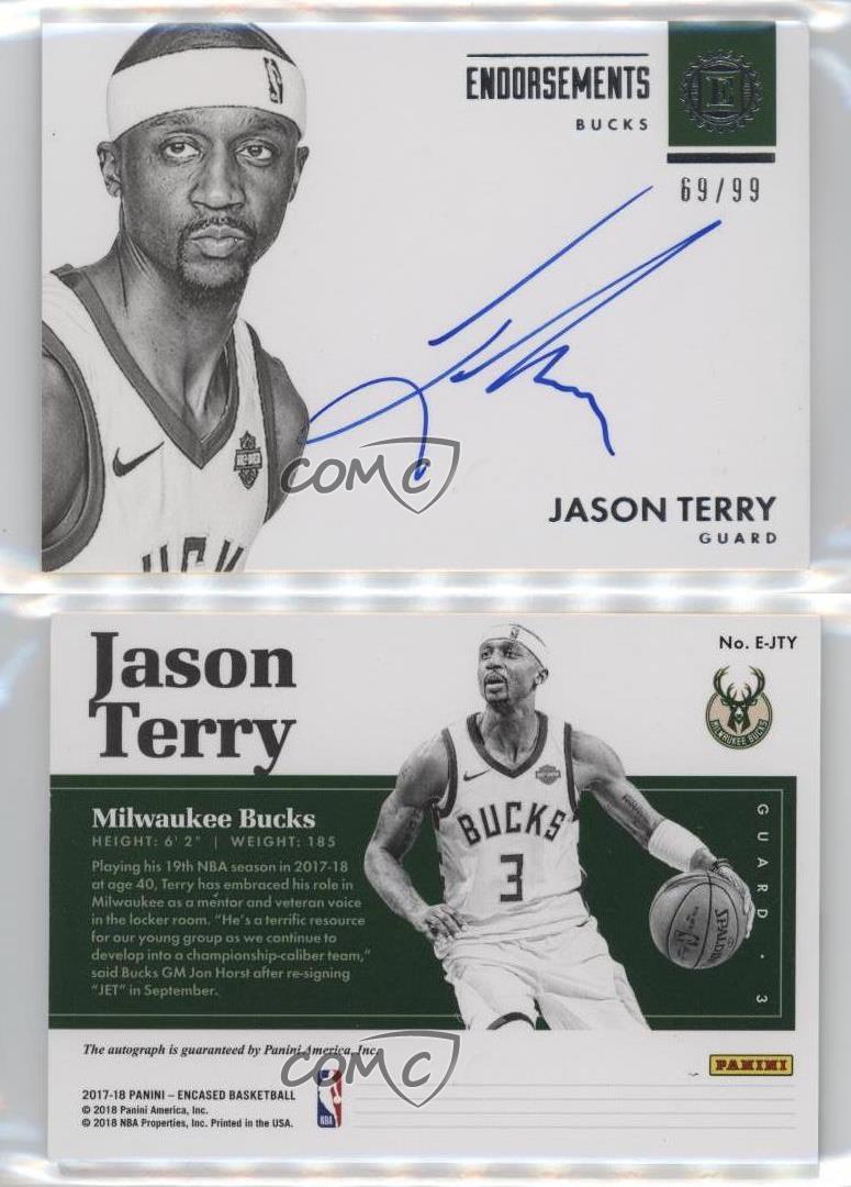 Panini Encased Endorsements 2017-18/99 Jason Terry #E-JTY automático - Imagen 3 de 3
