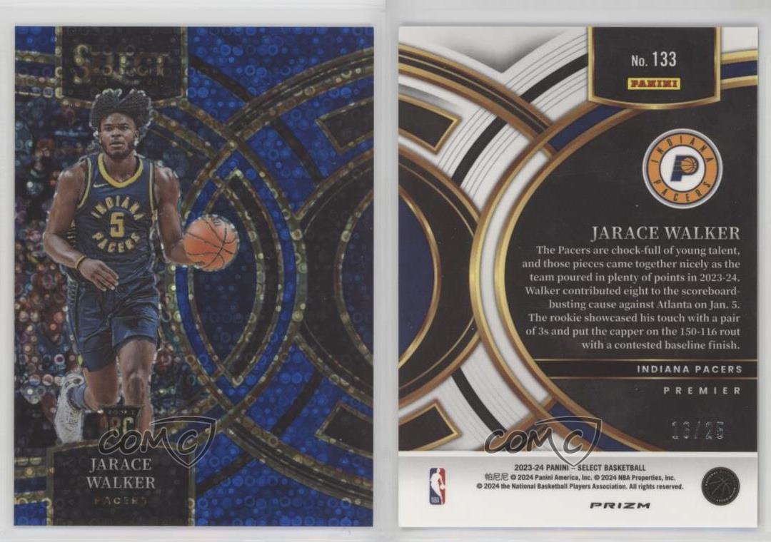 2023-24 Panini Select Premier Level Blue Disco Prizm /25 Jarace Walker Rookie RC - Picture 3 of 3