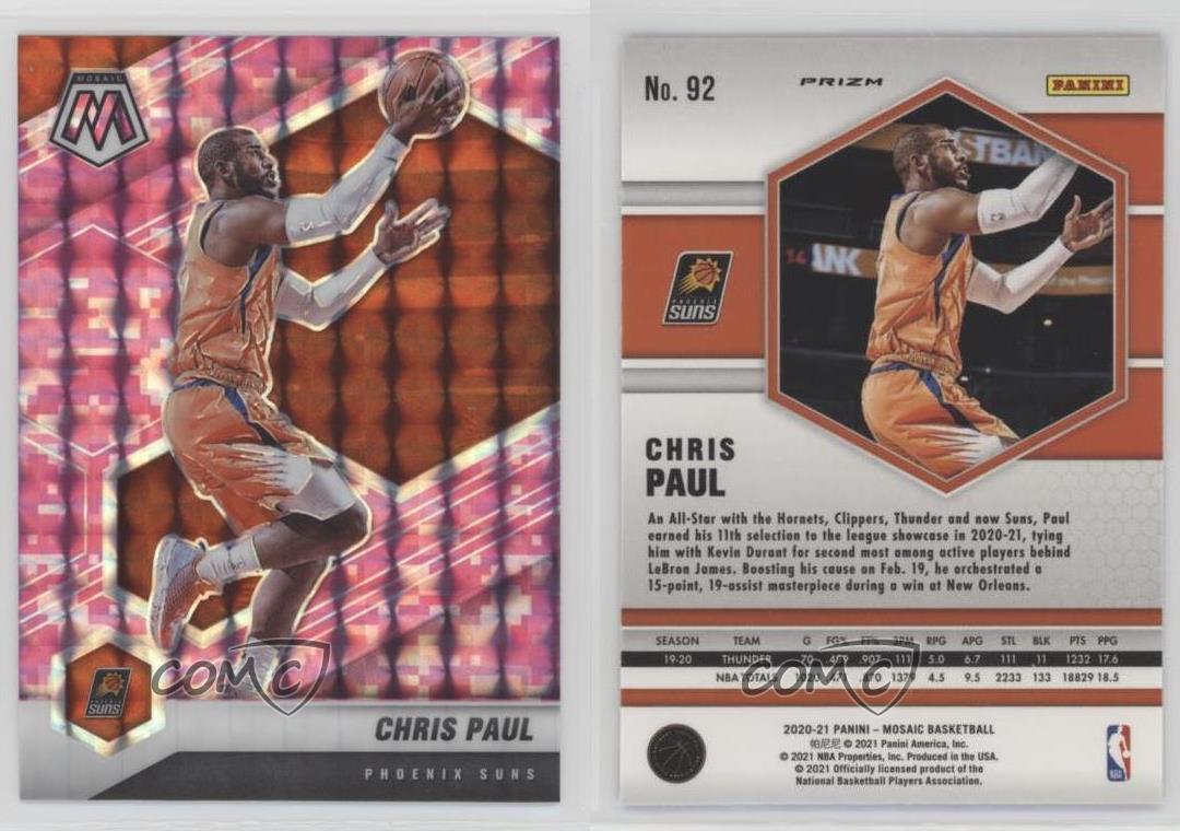 Boutiques Mosaïque Panini 2020-21 rose camouflage mosaïque Prizm Chris Paul #92