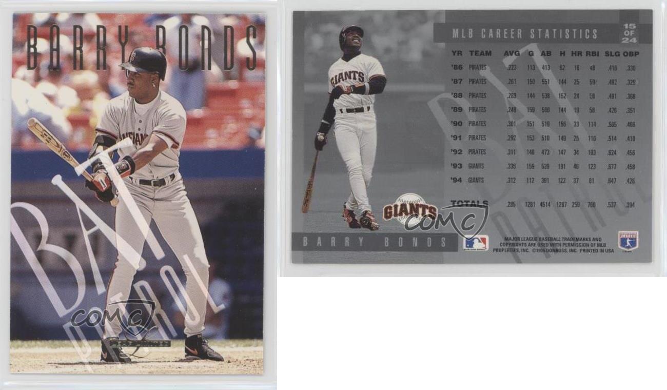 1995 Leaf Limited Bat Patrol Barry Bonds #15 - Bild 7 von 7