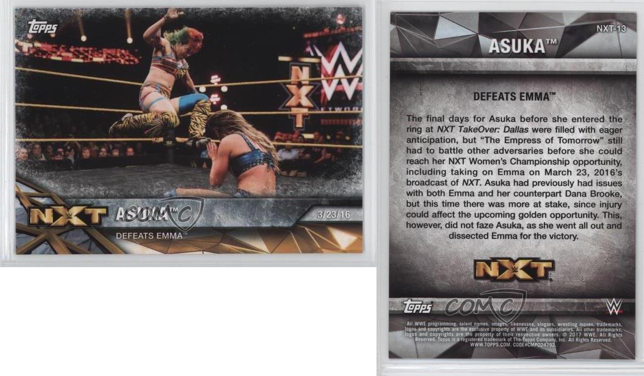Asuka #NXT-13 Divisione da donna WWE NXT corrisponde a momenti & 2017 TOPPS CARD 